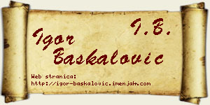 Igor Baškalović vizit kartica